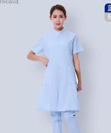 Medical Lab Gown - Uniforme de médecin, robe d'été bleue,