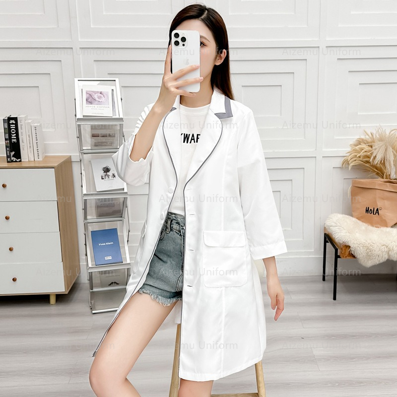 Uniforme de beauté noir avec r - Medical Lab Gown avis et prix